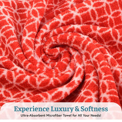Kuber Industries Microfiber Soft Face Towel 600 Gsm | Absorbent Hanging Hand Towels For Wash Basin Bathroom | Circle - Red, Golden & Blue (3 Pcs)
