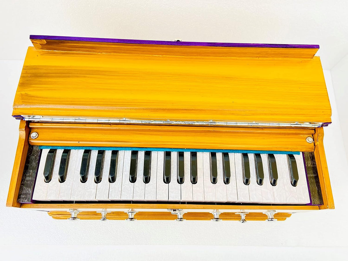 Musical Instruments Harmonium With Carry Bag - 7 Stopper, Double Bellow, 39 Keys, Two Reeds (Base- Male), 3 1/4 Octave | Tuning 440 Standard Pitch