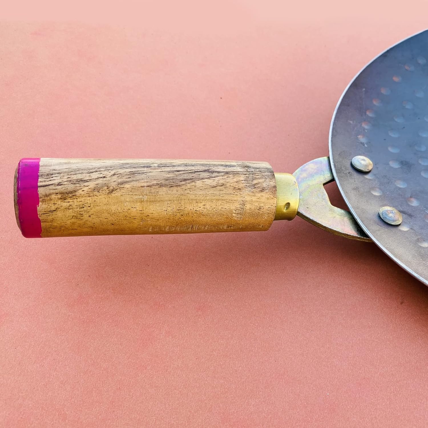 Pure Black Iron Tawa With Wooden Handle, 9 Inches - Heavy Base For Roti, Chapati, Chapati With Wooden Handle Roti Tawa