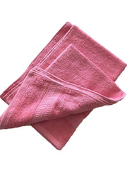 Patpug 100% Indian Ultra Soft Cotton Hand Towel 500 Gsm | For Gym, Workout, Yoga, Wash Basin (Pink) -2 Piece