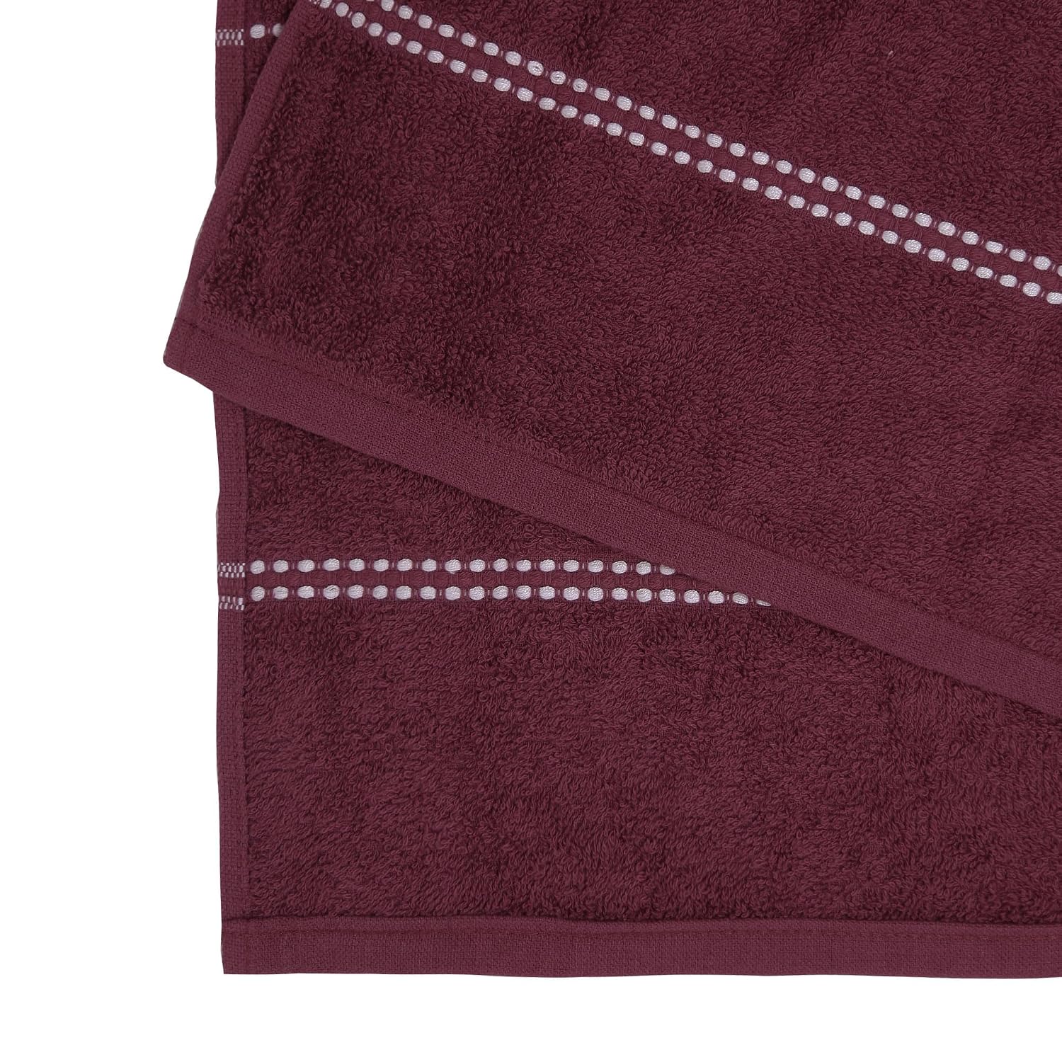 Trident 100% Cotton Luxury Bath Towels 500 Gsm | Sanitized Finish, Quick Dry, Travel Friendly Bath Towel - Deep Burgundy (Pack Of 2)