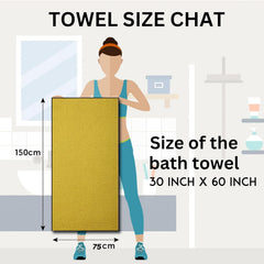 Drape&Luxe Gen-Z Towel Premium Waffle Cotton Bath Towel 600 Gsm | Super Soft & High Absorbency Towel, Quick Drying Large Size Towels (Buddha Gold) - Pack Of 1