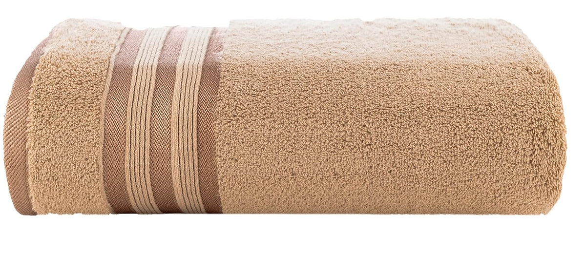 Casa Copenhagen Egyptian Cotton Zero Twist 1 Pcs Large Bath Towel 500 Gsm (Beige)