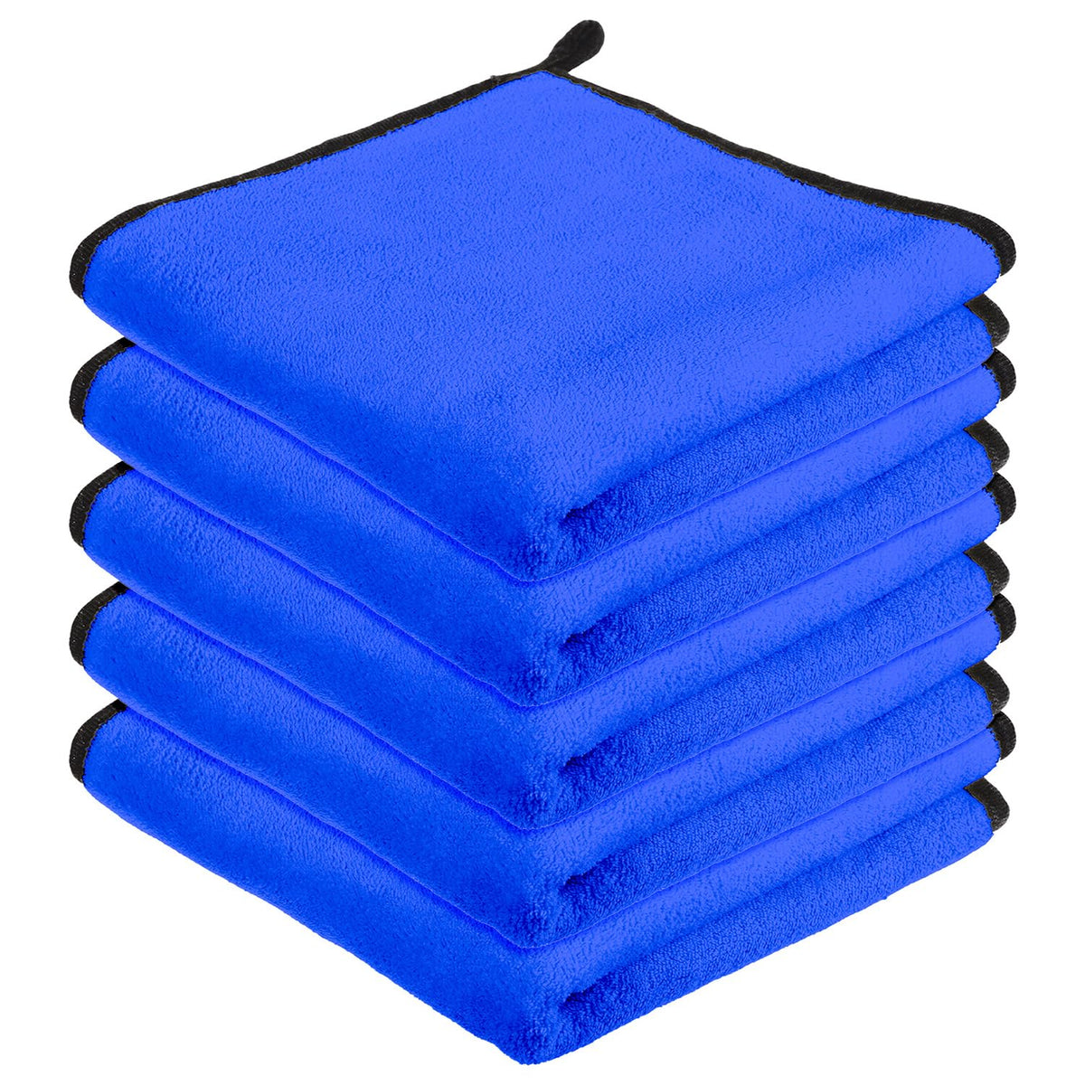 Kuber Industries Cleaning Towel 750 Gsm | Reusable Cleaning Cloths For Kitchen, Duster & Home Cleaning With Hanging Loop - Pack Of 5 (Blue)