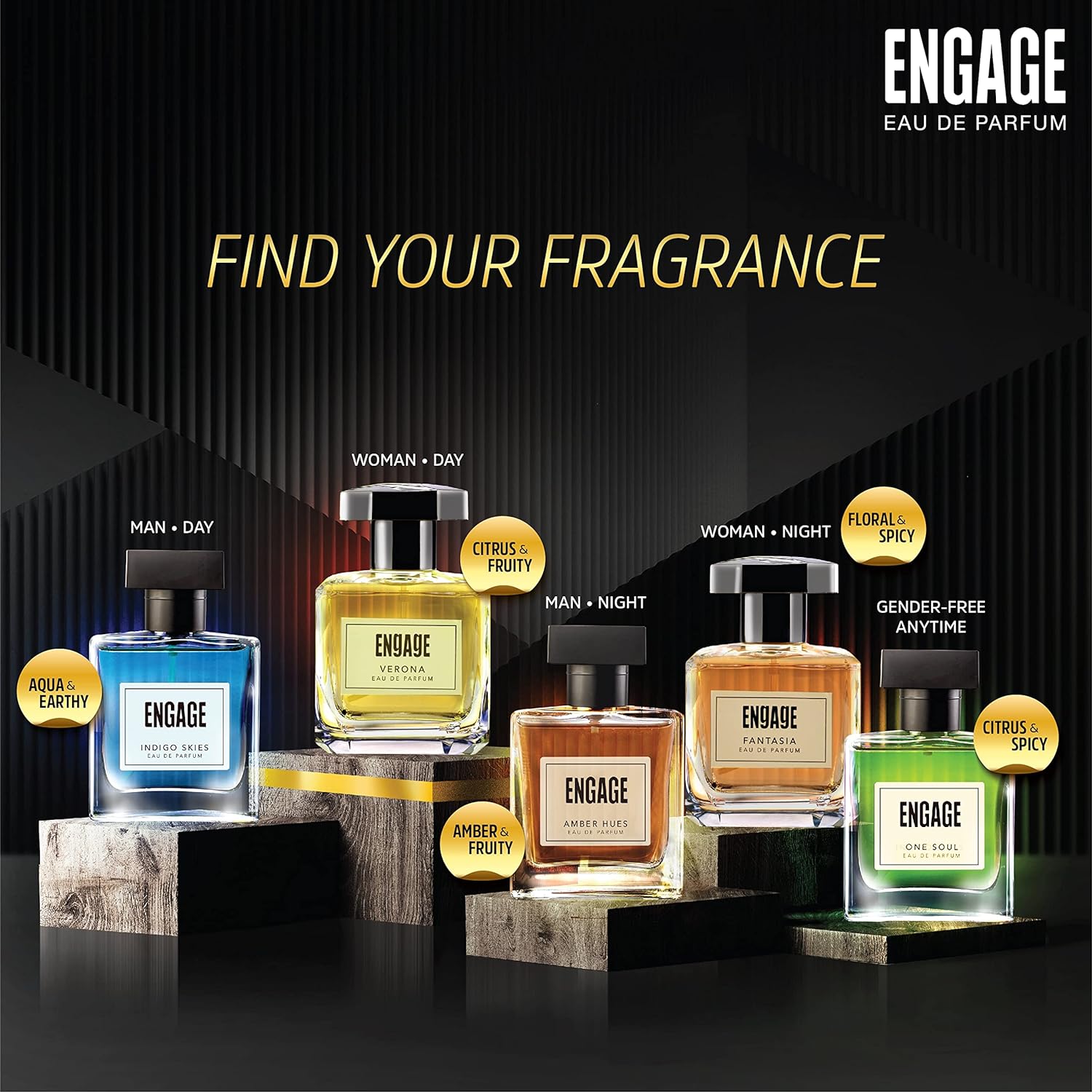 Engage Verona Eau De Parfum For Women , Long Lasting Perfume , Citrus & Fruity Fragrance , For Everyday Use , Gifts For Women , Free Tester With Pack