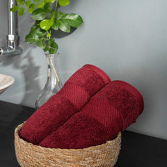 Ddecor Cotton Hand Towel 500 Gsm - Pack Of 2 (Magenta)