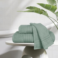 Boutiquo 100% Cotton Bath, Hand & Face Towel 900 Gsm | Eco-Friendly Towels For Men & Women, Ultra Soft & Highly Absorbent - Jade (Pack Of 3)