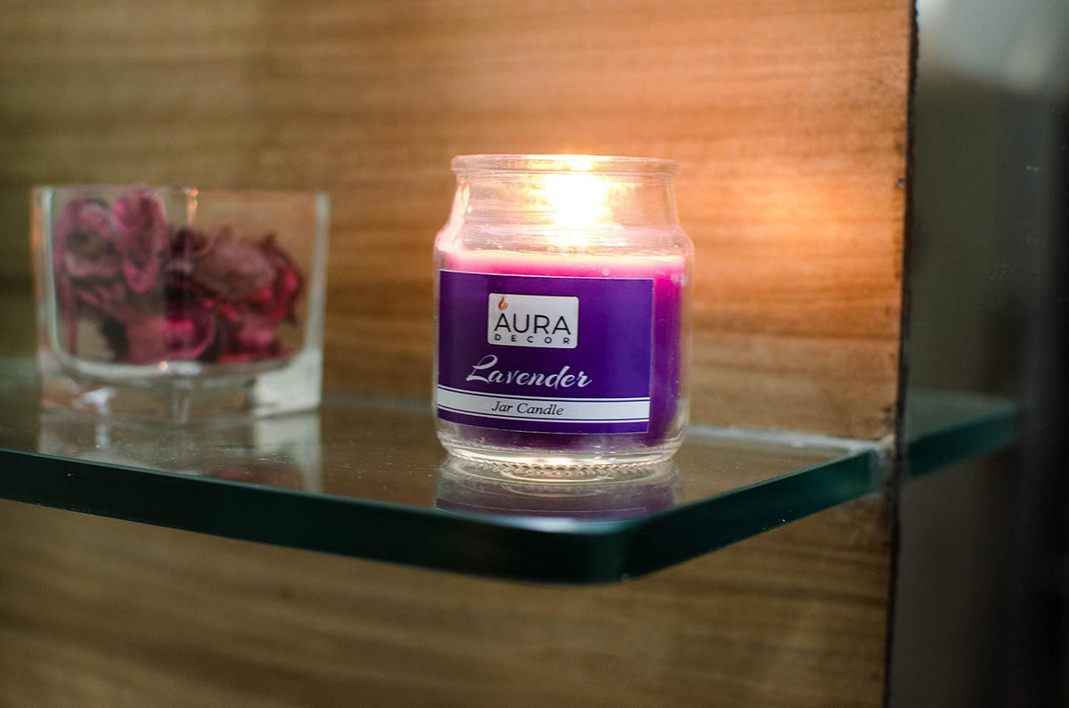 LAVENDER FRAGRANCE JAR CANDLE | PARAFFIN WAX PERFECT FOR ROMANTIC CANDLE LIGHTS
