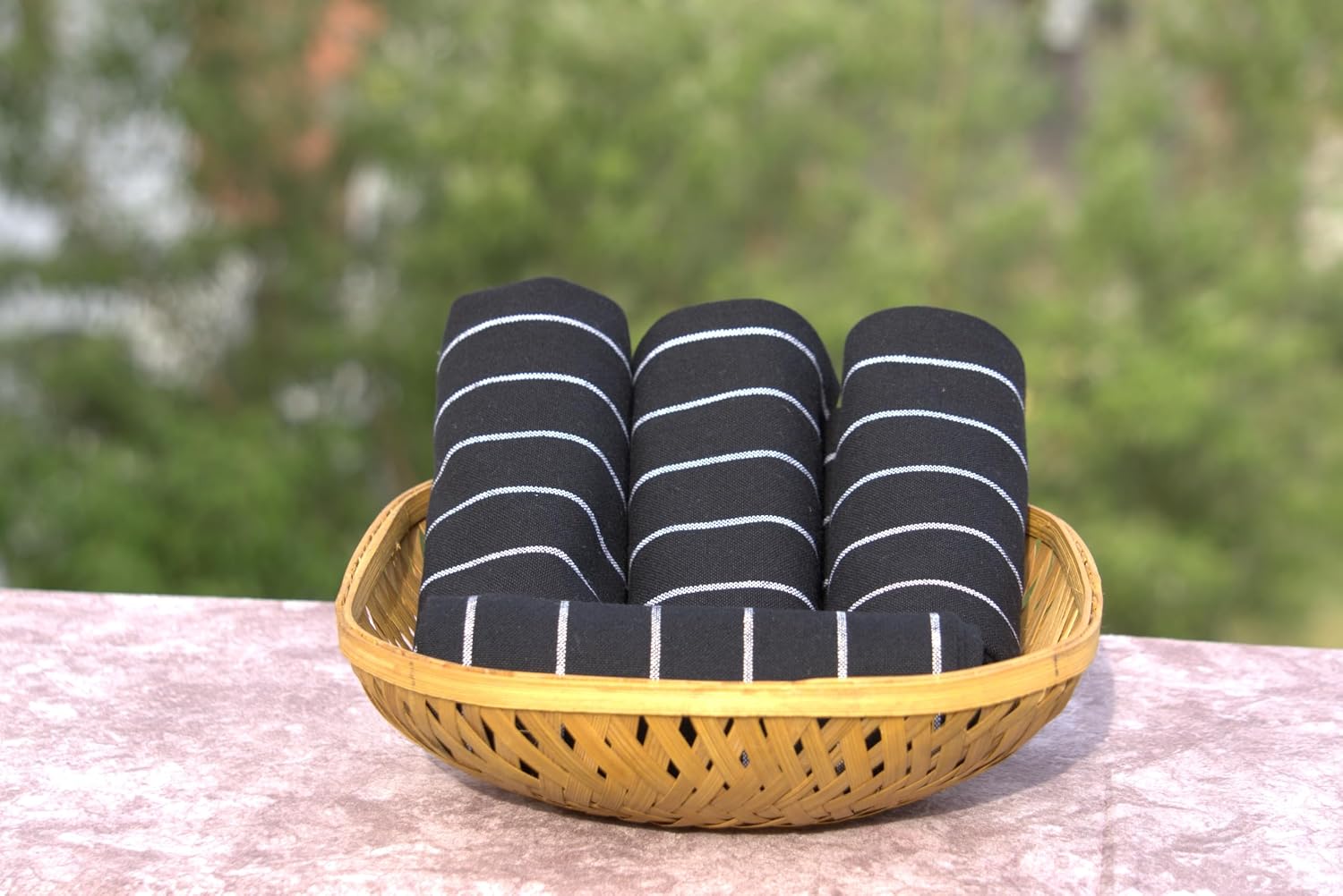 Crazyweaves Crazy Weaves Cotton Hand Towel 400 Gsm | Lunch Box Towels Daily Use 100% Pure Cotton Towel | Pack Of 4 (Black Stripe)