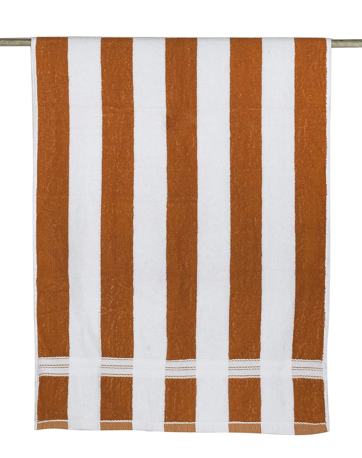 Kuber Industries Cotton Bath Towels 600 Gsm | Easily Washable Workout Gym Napkins For Men | Pocket Towel - Brown & White (Pack Of 2)