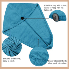 Sassoon Venir Microfiber Hair Wrap Towel 450 Gsm | For Women With Smooth Texture Super Absorbent Quick Dry Hair Turban (Peacock)