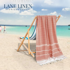 Lane Linen Turkish Beach Towel 810 Gsm | Essentials For Women Large Pool Towel, Absorbent & Quick Dry, Sand Free Beach Towel - Bird Of Paradise (2 Pack)