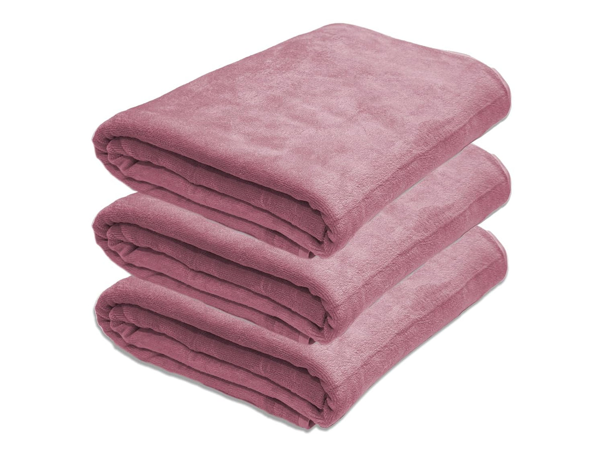Black Gold Ultra Soft Bath Towel 1600 Gsm | Premium Microfiber, Quick Dry, Highly Absorbent, Oversized Bath Towel Pool, Spa, Travel & Hotel Use (Mauve Pink)- Pack Of 3
