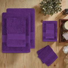 Trident Soft Comfort Air Rich Bath Towels 500 Gsm | 100% Cotton Towel, Super Soft, Highly Absorbent, 6 Pieces (Plum)