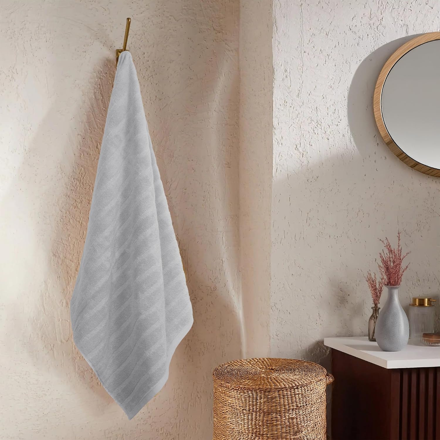Mytrident Quick Dry 100% Cotton Bath Towel 450 Gsm (Charcoal Grey) - 1 Pcs