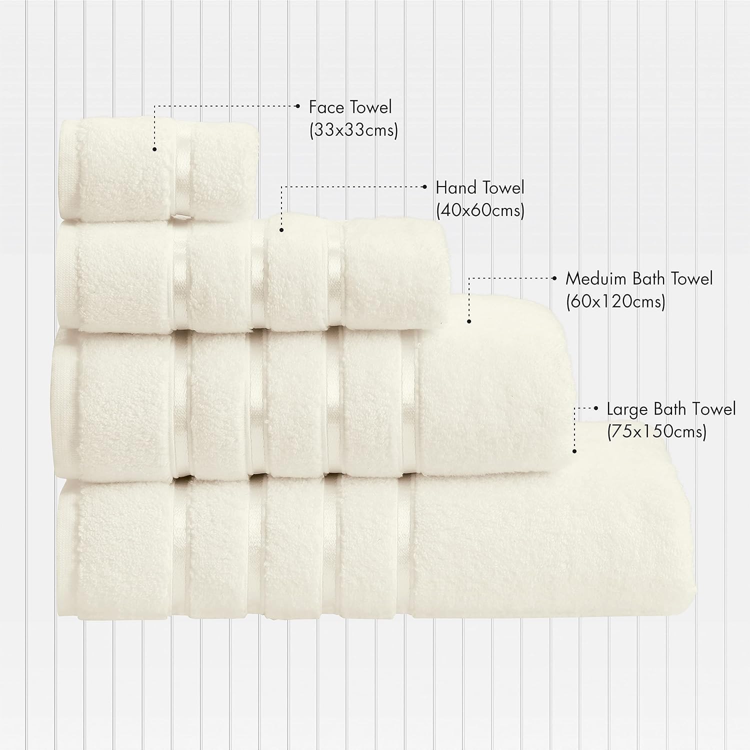 Spread Spain 100% Cotton Hand Towel 600 Gsm | Soft, Fluffy, Super Absorbent & Quick Dry Towels For Pool, Spa & Gym (Cream) -Set Of 2