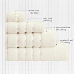Spread Spain 100% Cotton Hand Towel 600 Gsm | Soft, Fluffy, Super Absorbent & Quick Dry Towels For Pool, Spa & Gym (Cream) -Set Of 2