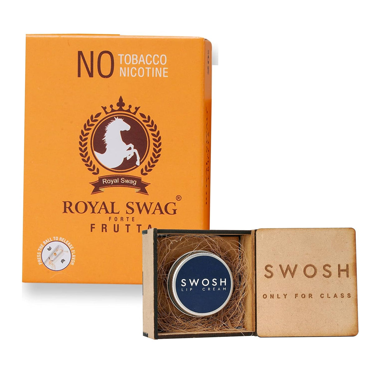 Royal Swag Ayurvedic Herbal Nicotine Free Cigarette 100% Tobacco-Free 100% Nicotine-Free Frutta Flavoured | Smoking Cessation Pack Of 20 With 15 G Lip Cream