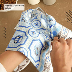 Encasa Xo Cotton Kitchen Towel 440 Gsm | Super Absorbent Tea Towels & Dish Cloths For Washing Up, Drying Dishes & Cleaning | Pack Of 6 (Mosaic)