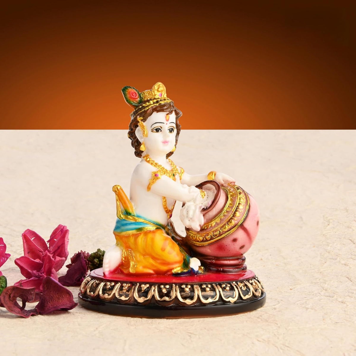 Marble Bal Gopal Murti | Lord Krishna Idol, Kanha Ji, Polyresin Marble, Statue, Traditional Style, Easy Maintenance, Baby Krishna, Perfect Home Decor, Krishna Idol Of 1