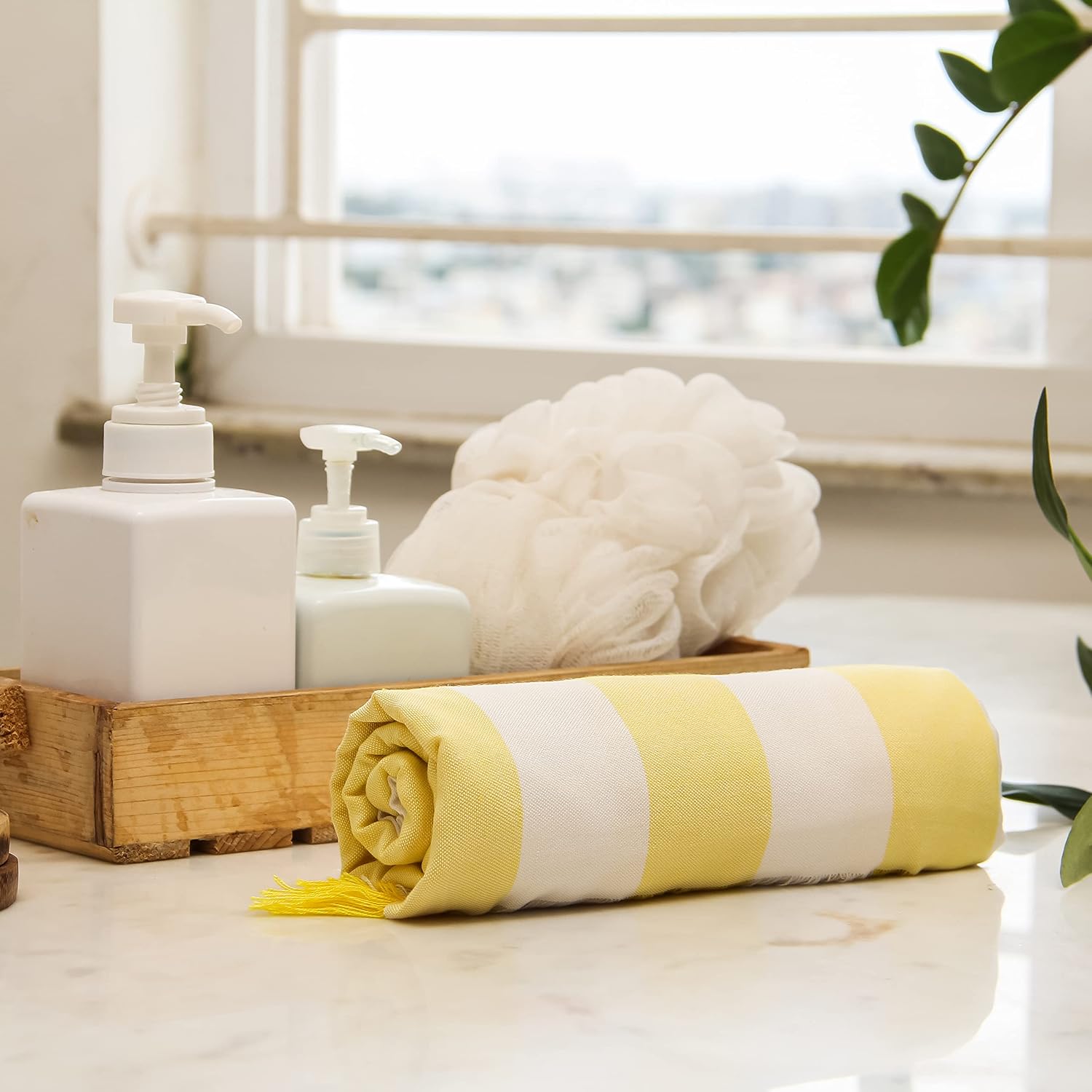 Velve 100% Bamboo Bath Towel 270 Gsm | 2x Softer & Absorbent Than Cotton Towels | Skin Friendly With Non-Toxic Colors (Yellow)