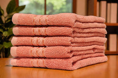 Solance Super Cotton Hand Towel 1000 Gsm | Ultra Soft & Super Absorbent Hand Towel (Peach) - Set Of 5