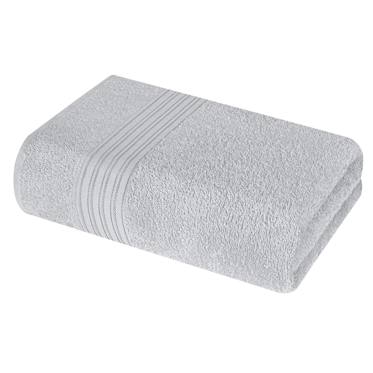 Boutiquo 100% Cotton Bath Towel 500 Gsm | Compact Quick Dry Lightweight Soft & Highly Absorbent Large Size Bath Towel - Light Grey