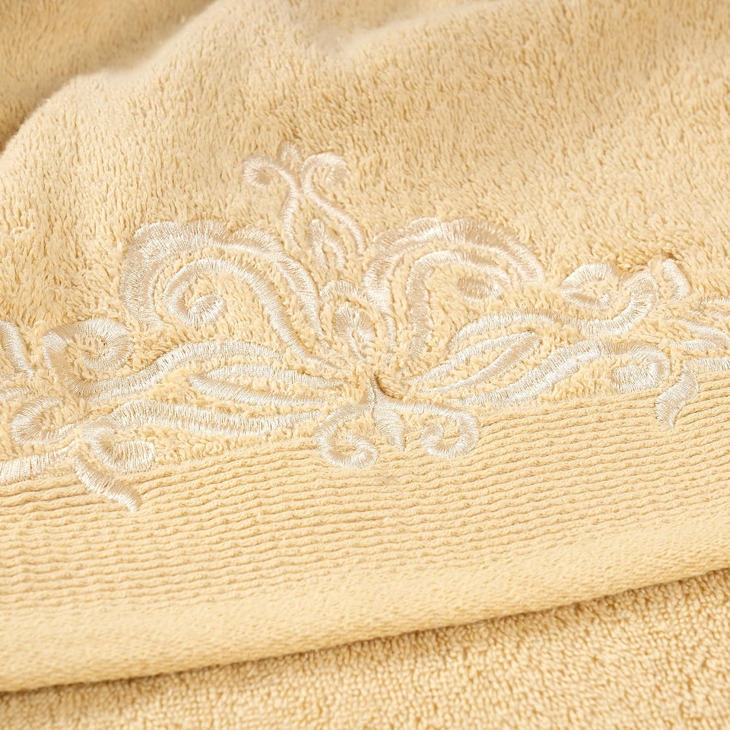Maspar 100% Cotton Windsor Hand Towel 400 Gsm (Golden) - Set Of 2