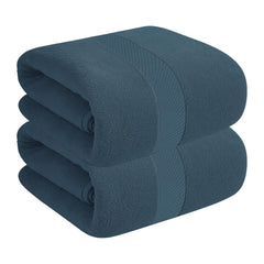 House Of Terry 100% Cotton Bath Towel 900 Gsm | Quick Dry, Soft & Absorbent, Fade-Resistant, Skin-Friendly For Men & Women Towel (Oslo Blue) - Pack Of 2