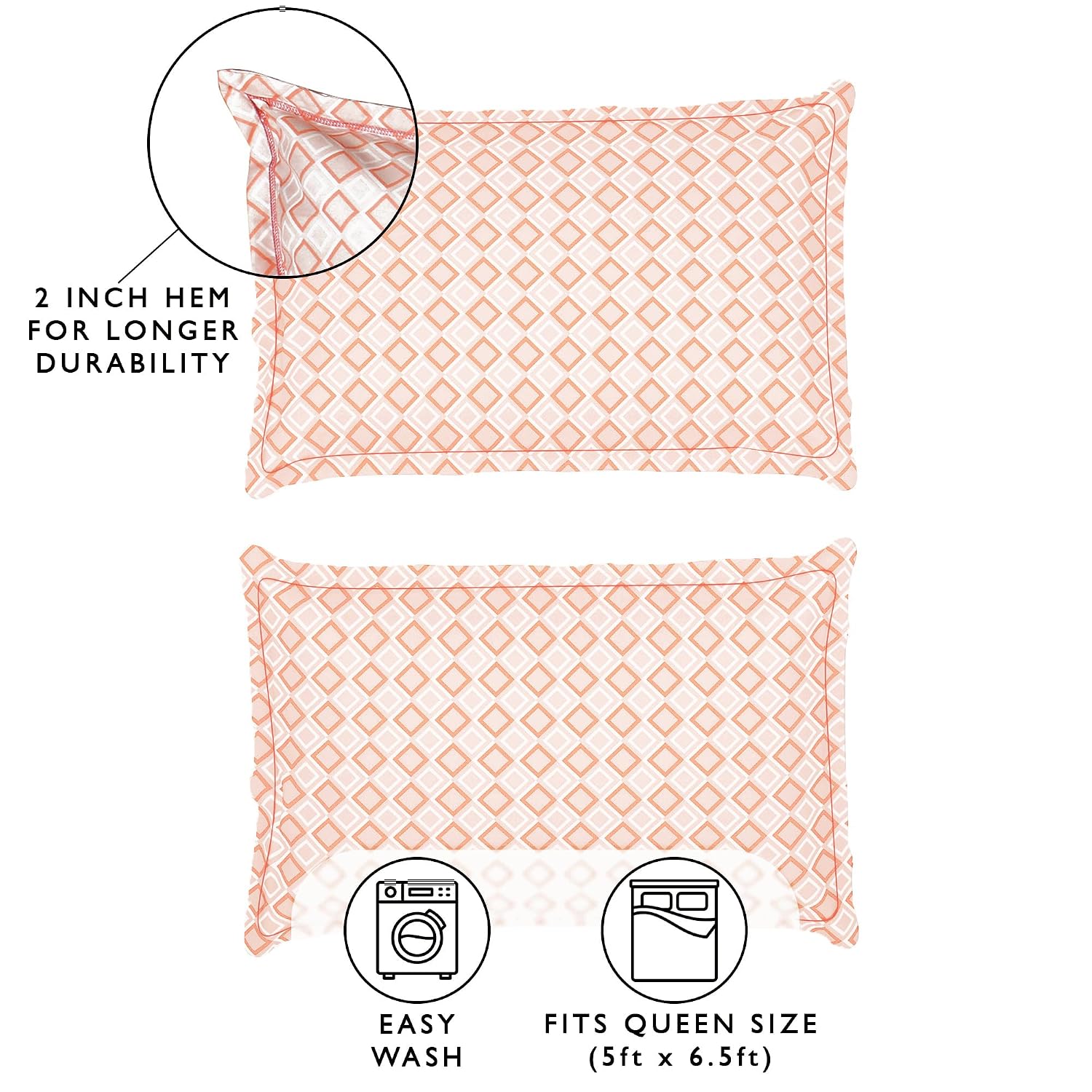 1 Piece Microfiber Bedsheet For Double Bed With 2 Pillow Covers - 88 X 100 Inches, Multicolor | Cotton Bedsheet, Breathable & Wrinkle Free