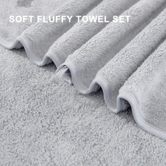 Maggea Oversized Bath Towel 2 Kg | Ultra Soft Bath Towel Set Thick Large Cozy Plush Highly Absorbent Quick Dry Bathroom Towels (Grey)- 4 Piece