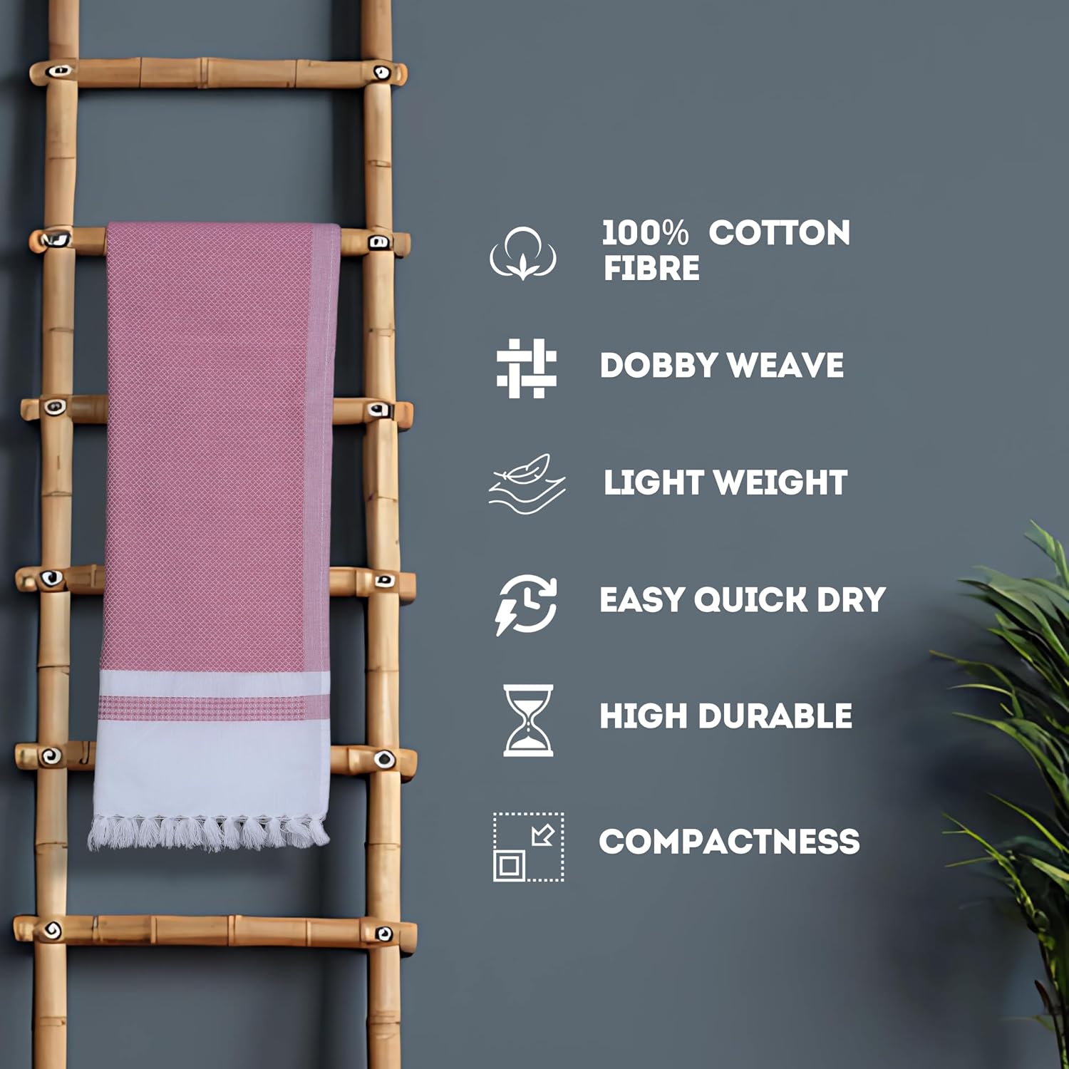 Pure Cotton Turkish Bath Towel 350 Gsm | Extra Soft Plush Light Weight Quick Dry Travel Thin Towels (Oval)