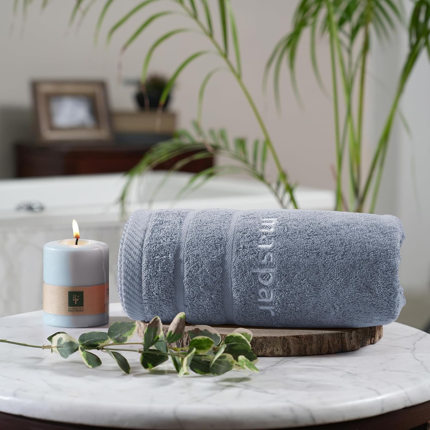 Maspar Amor Ultra Soft Bath Towel 800 Gsm (Blue) - 1 Pcs