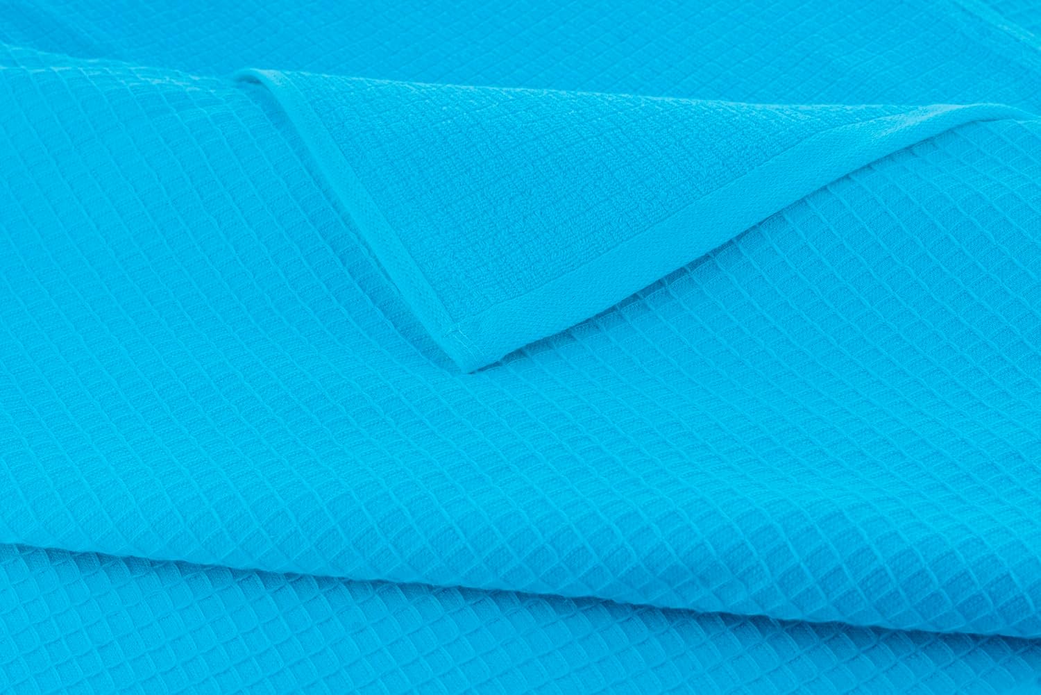 Casa Copenhagen Egyptian Cotton Waffle 1 Pcs Large Bath Towel 500 Gsm (Teal Blue)