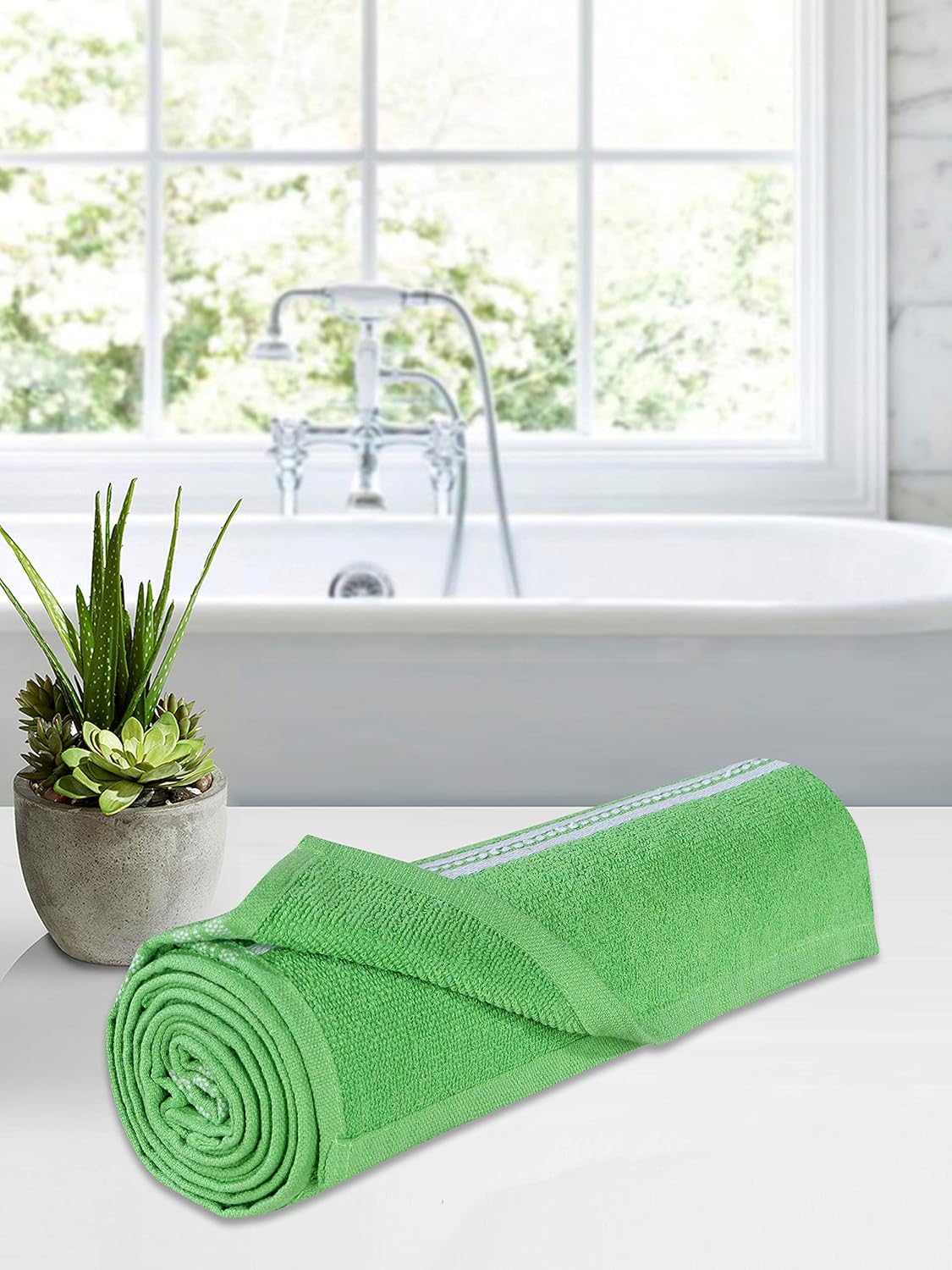 Home Elite Cotton Bath Towel 400 Gsm (Light Green)