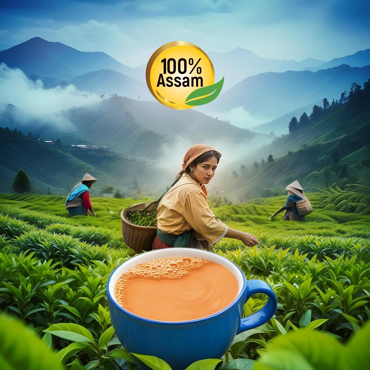 Vikram Kadak Dust Tea Powder - 1 Kg Jar, 35.2 Ounce | Strong, Aromatic Blend Assam Tea - Premium Black Tea Powder | Refreshing Brew Assam Chai Patti