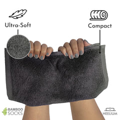 Heelium Bamboo Face Towel 600 Gsm | Ultra Absorbent & Odour-Free 3x Softer Than Cotton Towels | Pack Of 3 (Peach, Grey & iris)