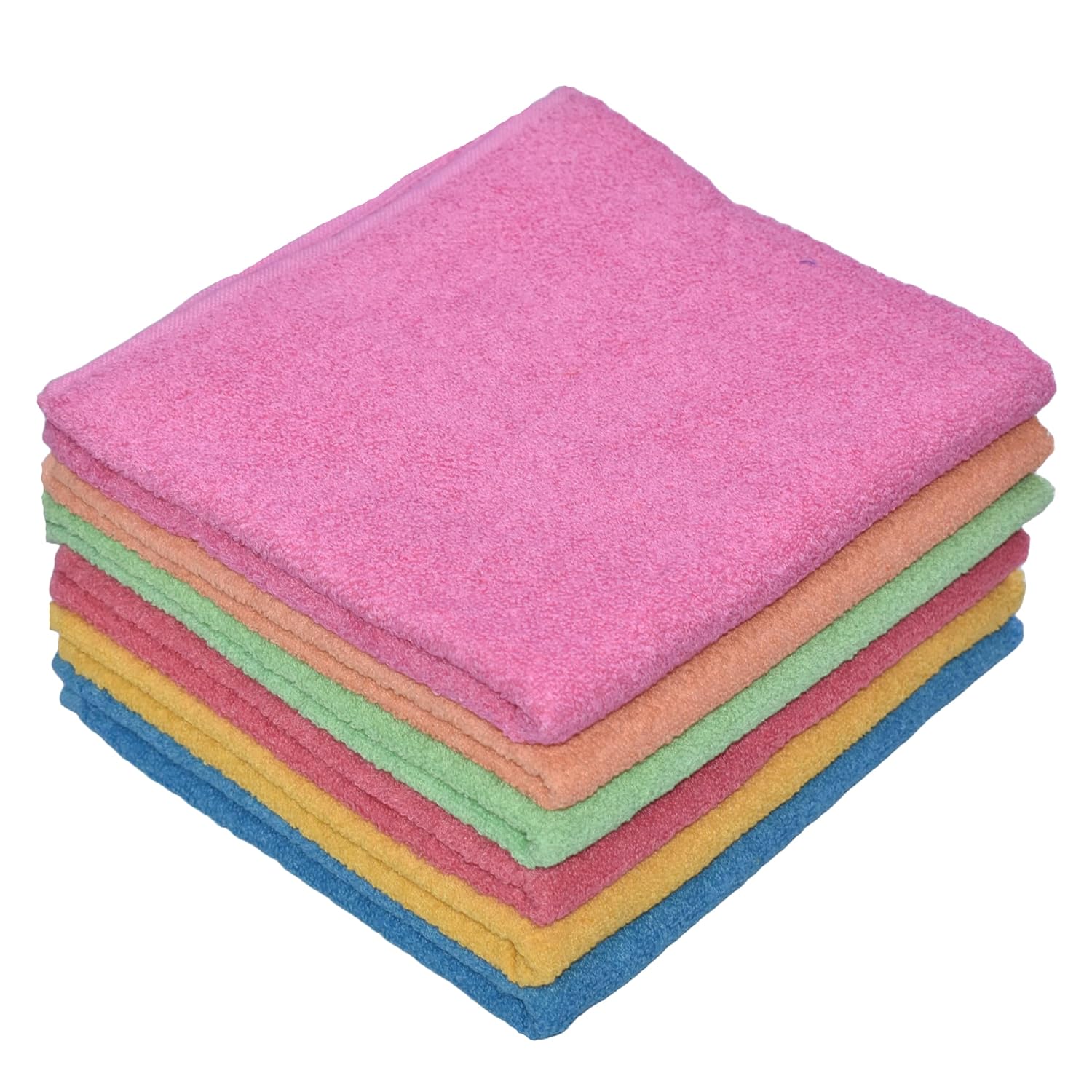 Tuni Mani Plain Turkish Hand Towel 100% Cotton 1200 Gsm (Pack Of 6) - Multicolour