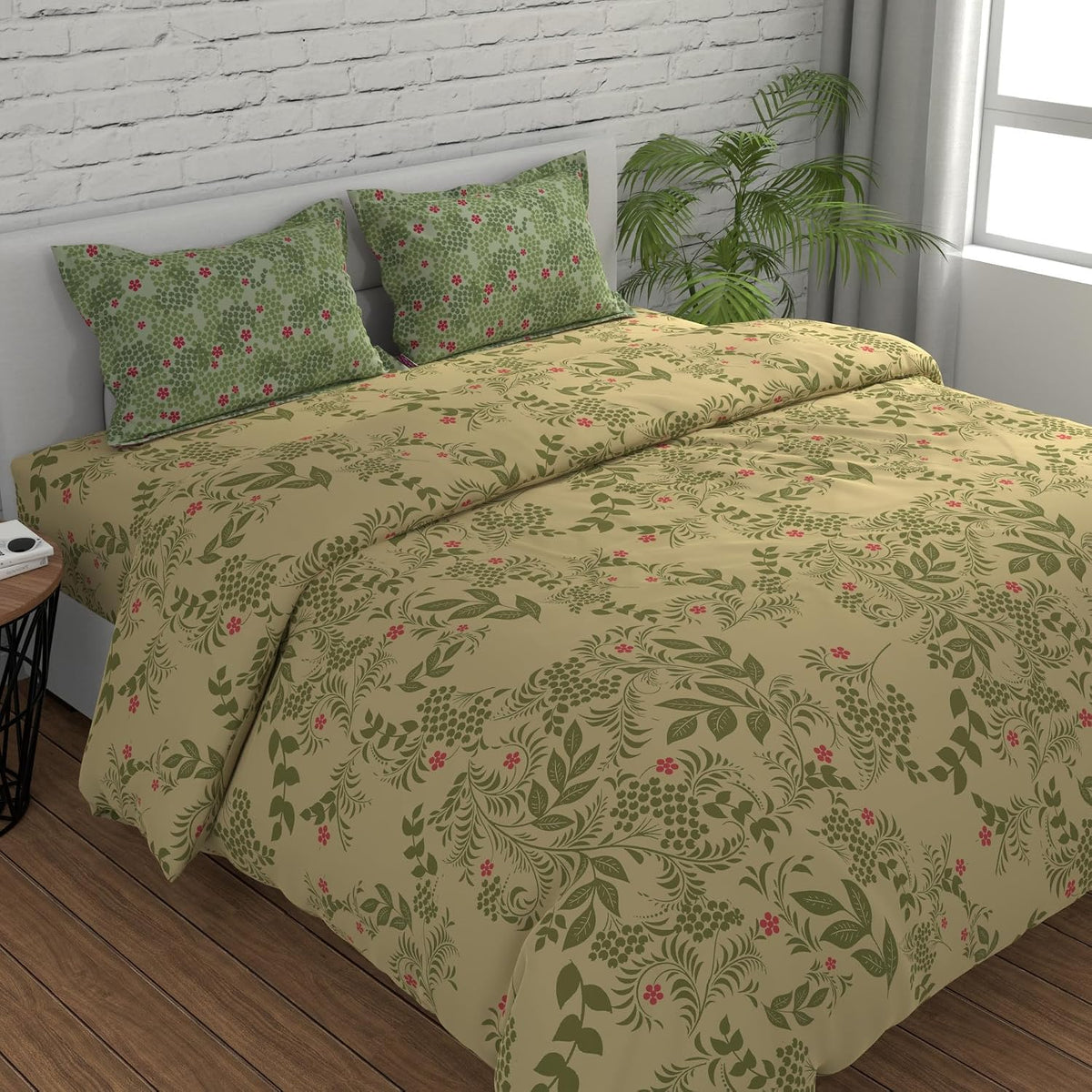 King Size For Double Bedsheet 2 Pillow Covers - 108 X 108 Inches, Light Green | Soft & Durable For Everyday Use - All Season Comfort