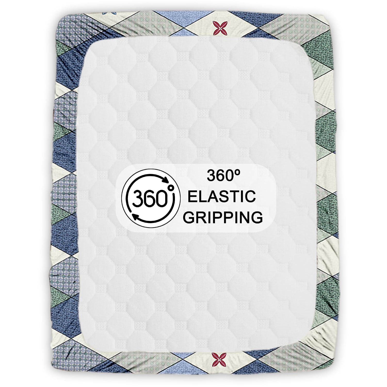 All Around Elastic Fitted Bedsheet With 2 Matching Pillow Covers - 60 X 72 Inches, Multicolor | Long Lasting Use & Everyday Luxury | Ideal For All Seasons