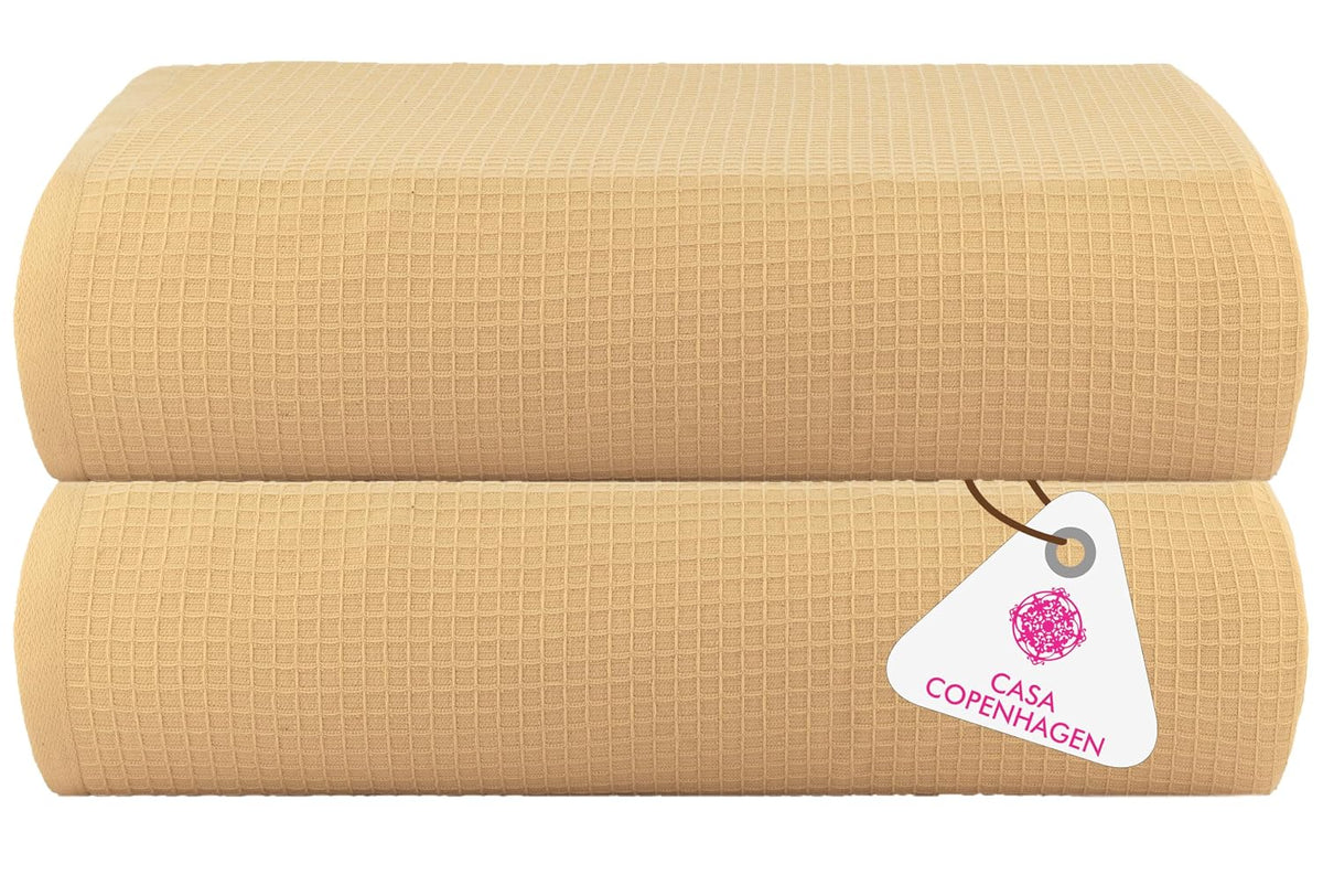 Casa Copenhagen Egyptian Cotton Exotic Hand Towel 400 Gsm (Beige)- 2 Pcs