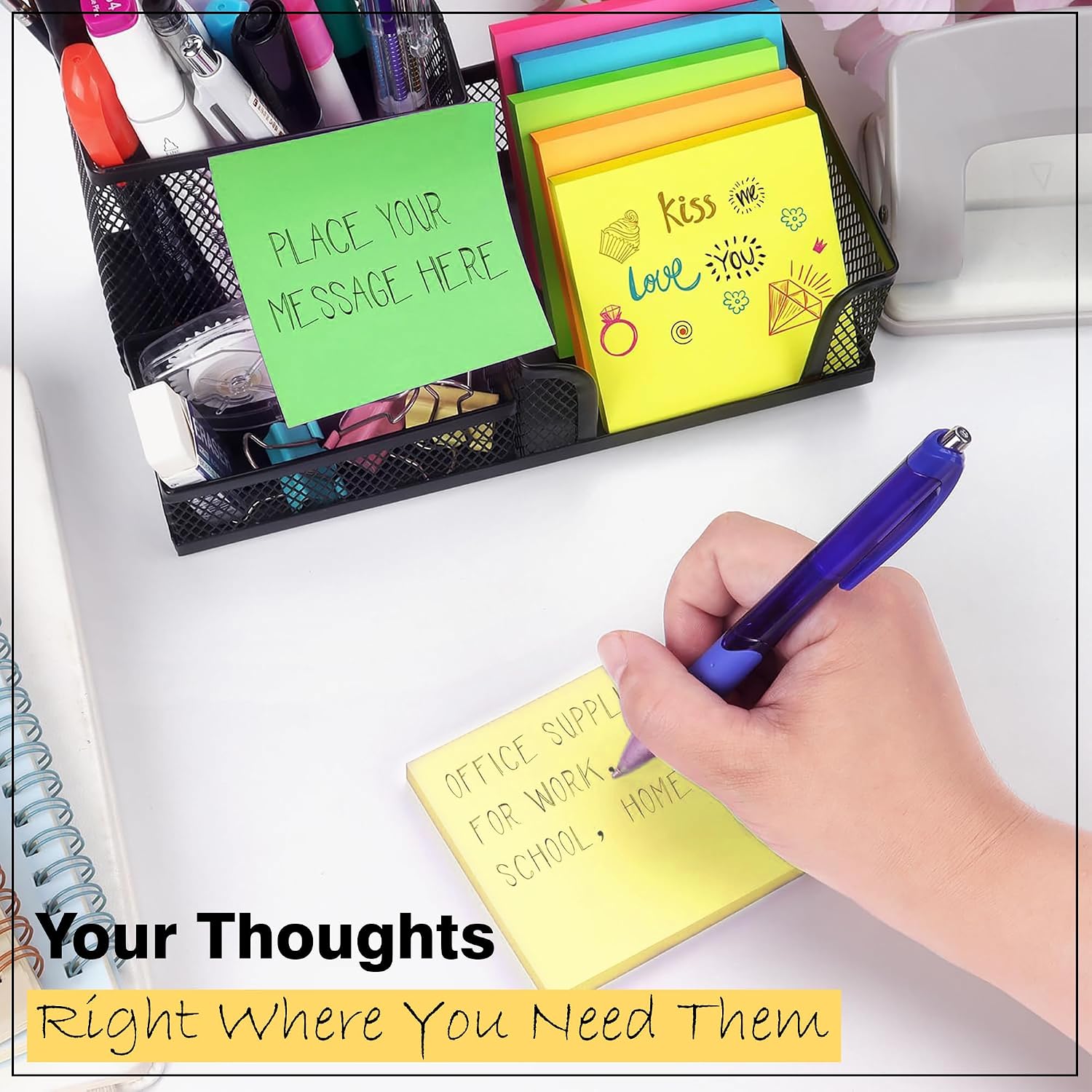 Multicolor Sticky Notes 400 Sheets Strong Adhesive, Self-Stick | Ideal For Notes, Organization