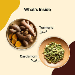 Blue Tea Curcumin Rich Turmeric Cardamom Herbal Tea - 30 Pyramid Tea Bags In Reusable Tin Pack | Enhances Immune System - Caffeine Free, Gluten Free, Non-GMO