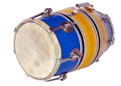 Wooden Musical Instrument Baby Dholak Drum Nuts & Bolt With Hand Khartal Free - Multicolor | Perfectly Symmetric Round Dholak - Dholak For Festival, Wedding, Satsang | Very Easy To Tune