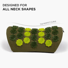 Orthopedic Cervical Pillow For Neck & Shoulder Pain Relief, Asparagus Green | Acupressure Massager Pillow, Reduce Stress & Tension With Neck Pillow | Eco Friendly, Washable Outer Cover