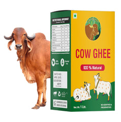 Organic Desi Cow Ghee By R. K. Organic | Good Source Of Vitamin A, Delicious, Healthy & Nutritious Homemade Desi Ghee | 2 Litre (1 Litr * 2) 67.6 Ounce | Box Pack