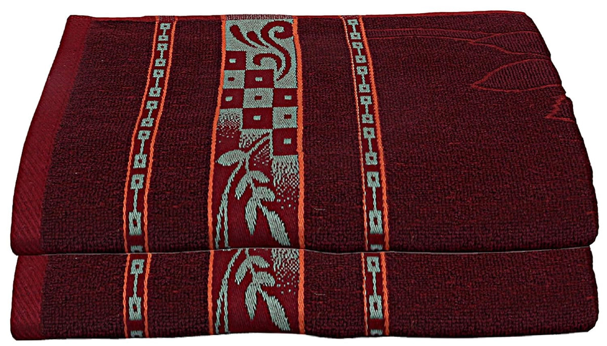 Kuber Industries Cotton Bath Towel 400 Gsm - 2 Pieces (Maroon)