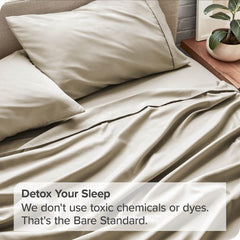 Super King Size Flat Bedsheet With 2 Pillow Covers - 110 X 112 Inches, Taupe | Good For Home, Hotel, Villa, Resort & Guest House