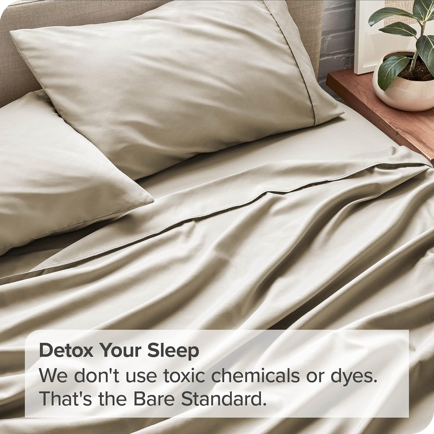 Flat Bedsheets Double Size Egyptian Cotton With 2 Pillow Cover - 81 X 96 Inches, Taupe | Softness & Comfort | Ideal For Luxury Home, Hotels & Resorts