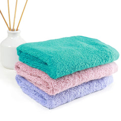 Heelium Bamboo Face Towel 600 Gsm | Ultra Absorbent & Odour-Free | 3x Softer Than Cotton Towels | Pack Of 3 - Peach, Teal, Iris